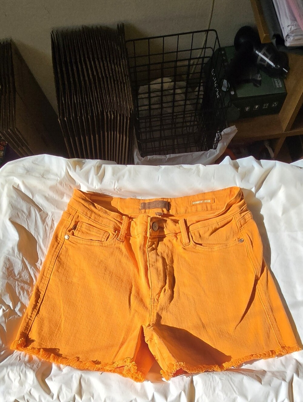 Judy Blue Bright Orange High-Rise Denim Shorts